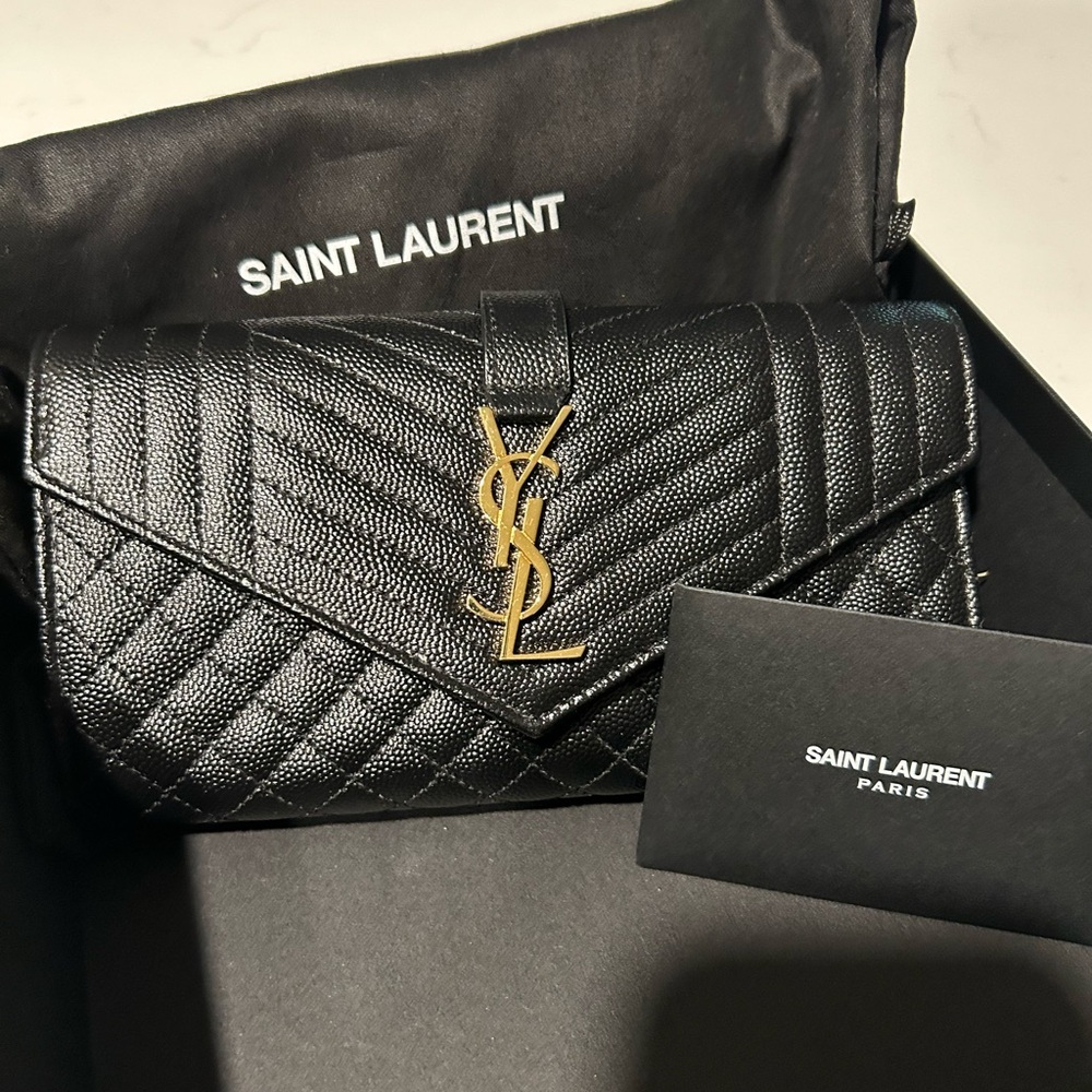 YSL Monogram Matelasse Leather Envelope Wallet